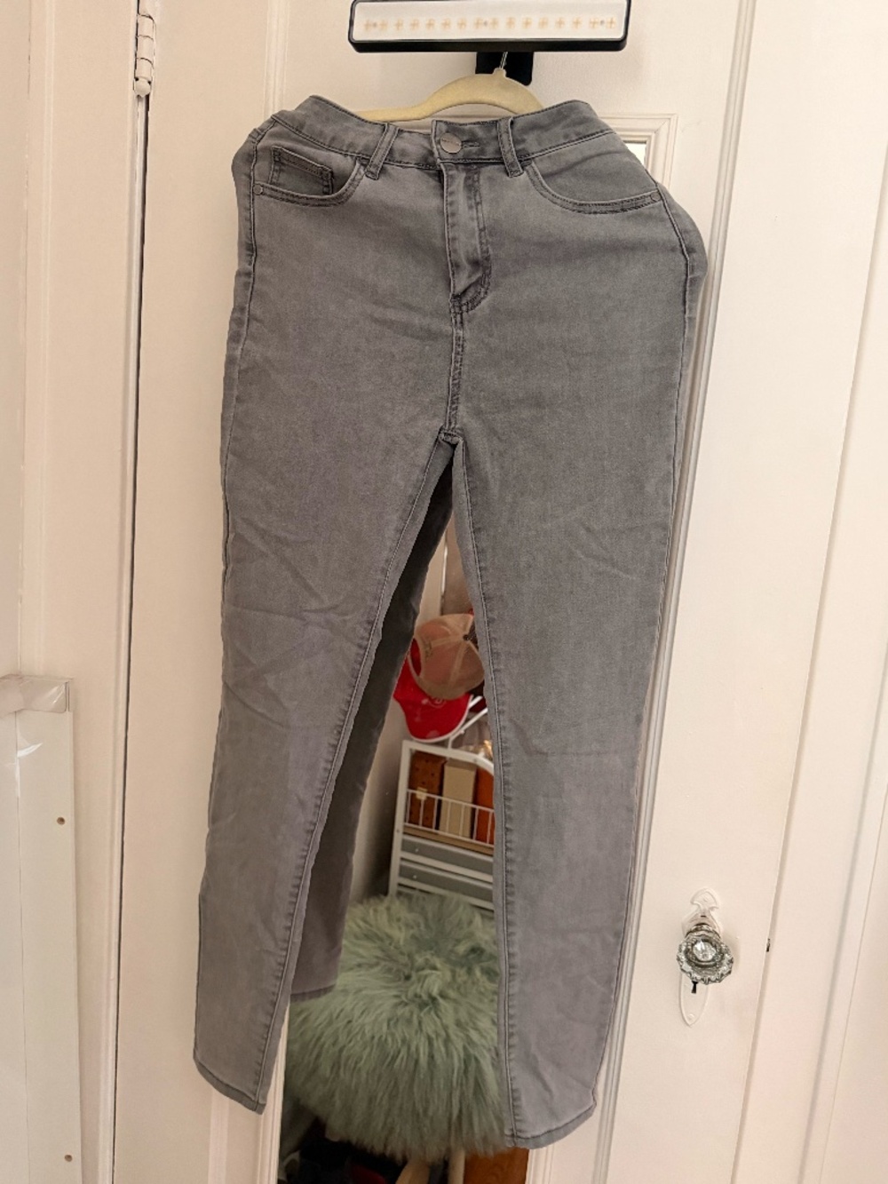 High Waist Gray Jeans